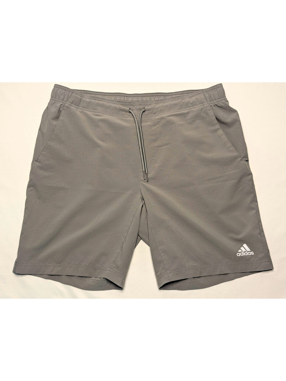 Adidas Golf Perforated Woven Hybrid Gray Shorts Slash Pockets Drawstring Sz L